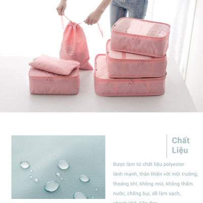 Set 7 Túi Đựng Đồ Du Lịch Cho Vali KUNBE Nhiều Kích Cỡ Đa Năng Giúp Vali Luôn Gọn Gàng Ngăn Nắp