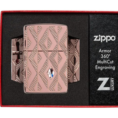Bật lửa ZIPPO 49702 Armor Geometric Diamond Pattern Design - Chính hãng 100%