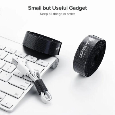 Ugreen UG40356LP124TK 5M Black Velcro Cable Organizer Black - HÀNG CHÍNH HÃNG