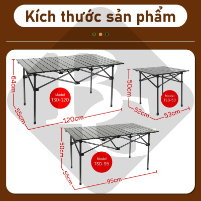 Bàn cắm trại gấp màu đen model TSD,có nhiều Size:53,95,120cm,đa năng,dễ mang theo, dã ngoại,có thể gập lại