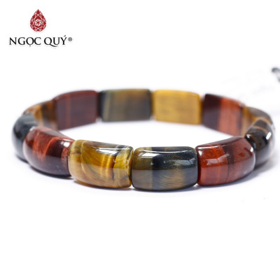 Vòng tay bản đá mắt hổ tam tài - Ngọc Quý Gemstones