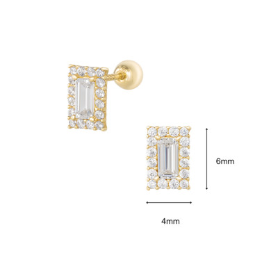 Khuyên Tai Vàng 14KY chuôi bi vặn Korean Style (V0179) - MOON Jewelry