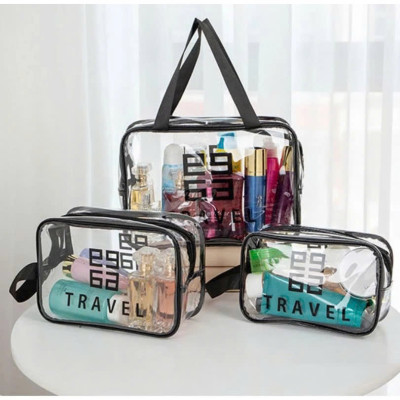 Túi đựng mỹ phẩm du lịch có quai xách mini trong suốt, Túi đựng đồ trang điểm makup chống nước - Chính Hãng 