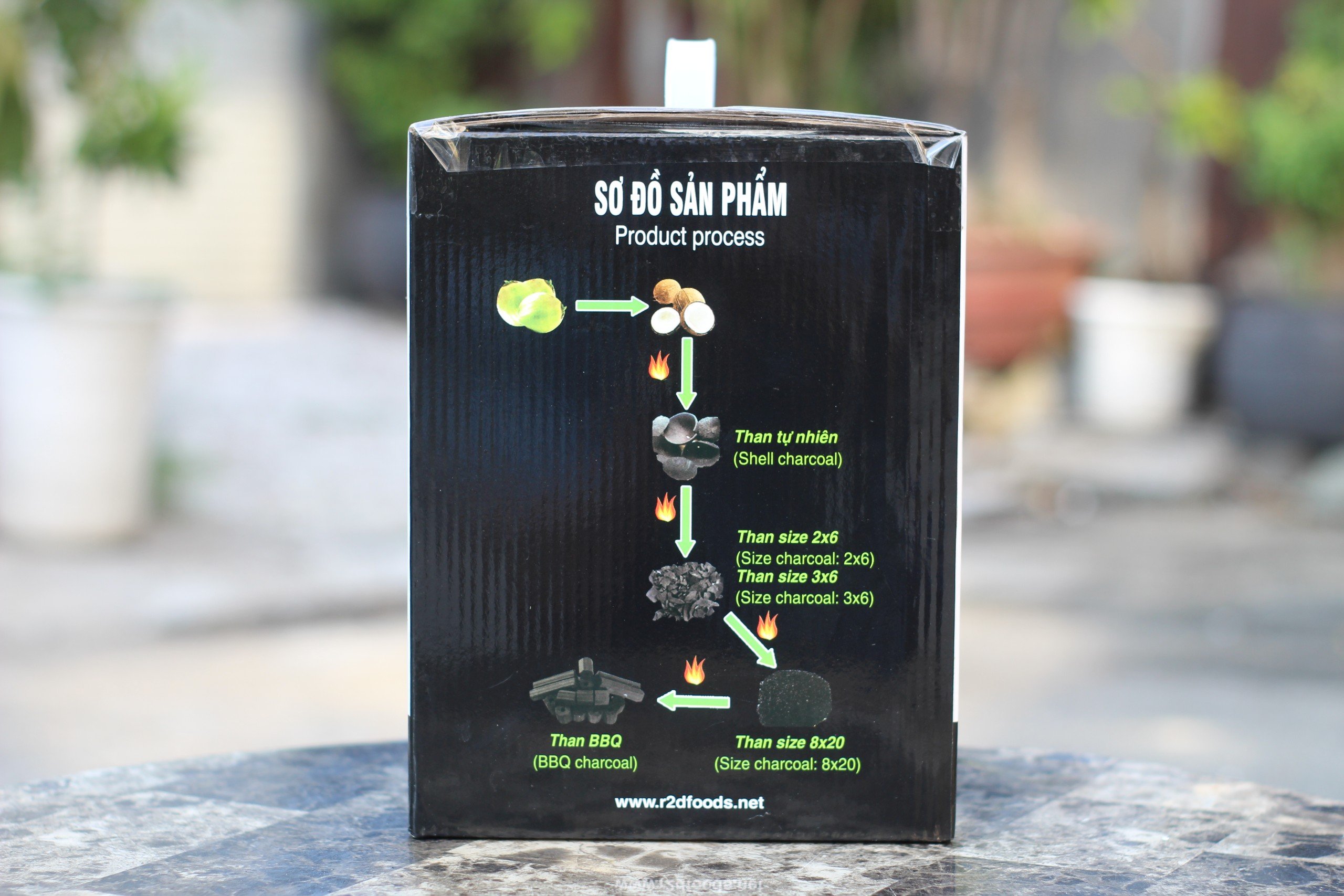 Than gáo dừa không khói chính hãng R2D hộp 4 KG than nướng BBQ an toàn cho sức khoẻ gia đình bạn