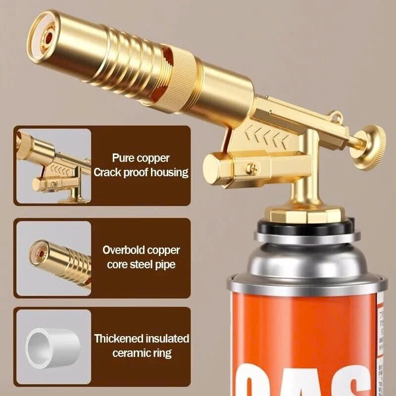 Đèn Khò Gas Mini Lõi Đồng – Ngọn Lửa Xanh Chuẩn, Công Suất Mạnh, Dễ Dùng
