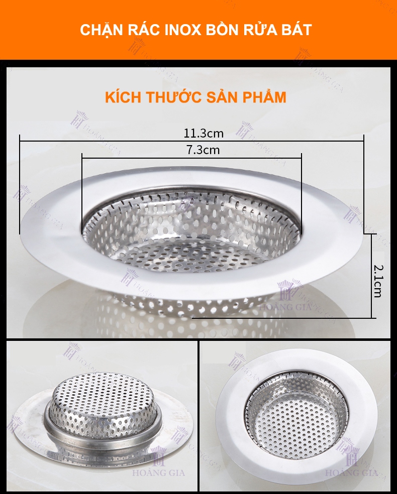 Combo 2 Chiếc Chặn Rác Inox Chậu Rửa Bát Size L 11.3cm Lọc Rác Inox Bồn Rửa Chén Hoàng Gia Haodex Inox 201 Siêu Bền 2 Mặt Mạ Bóng Chất Lượng Cao – Hàng Nhập Khẩu