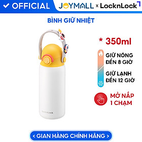 Bình giữ nhiệt Lock&Lock DIY Strap Tumbler 350ml màu xanh vàng LHC3283YEL - Hàng chính hãng, hoạ tiết dễ thương, đựng nước cho bé - JoyMall