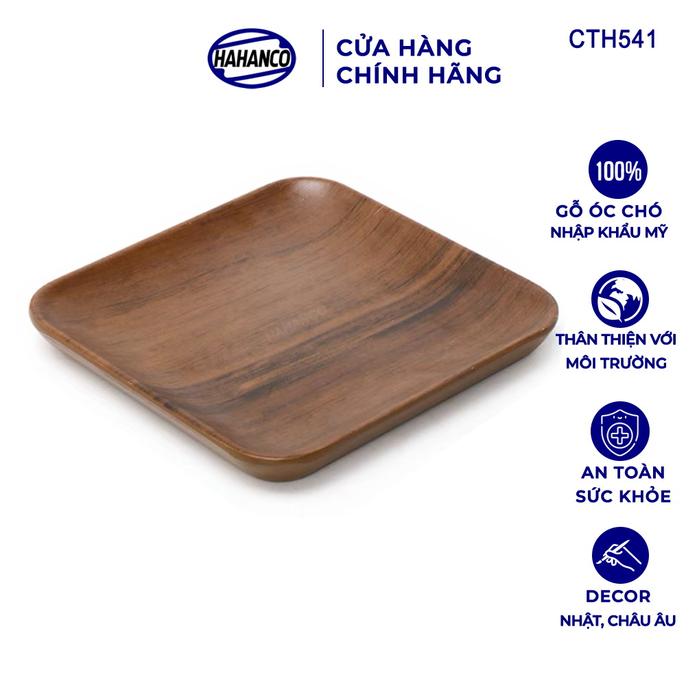 Đĩa vuông gỗ Óc Chó nhập khẩu Mỹ nguyên khối - hàng Xuất Khẩu Châu Âu - CTH541 - đựng đồ ăn/trang trí - đĩa bánh mì/trái cây/ bít tết/ pizza/ phụ kiện chụp ảnh, bày món ăn trong nhà hàng - Sang trọng trên bàn ăn
