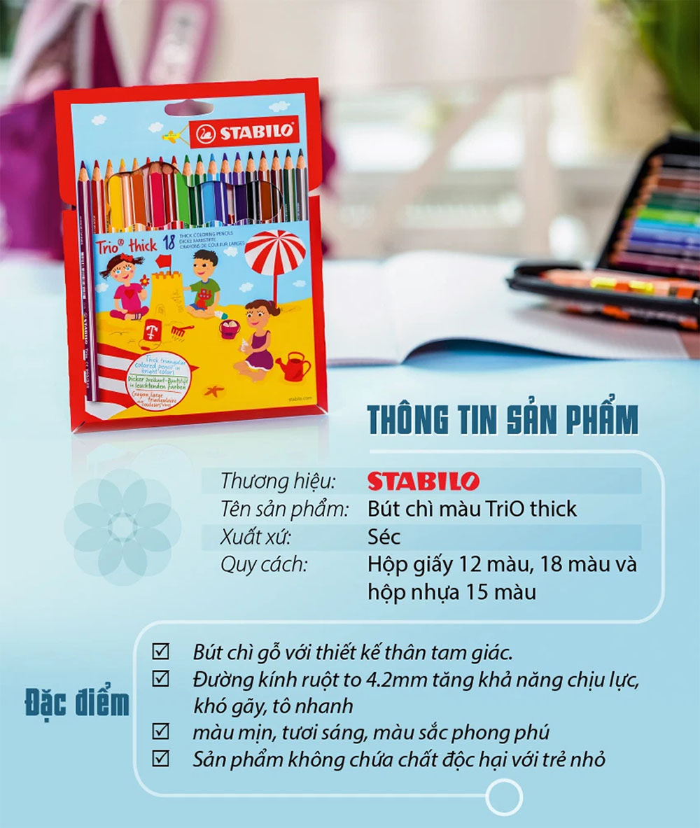 Bút chì màu STABILO Trio CL203 - Tím than (385)