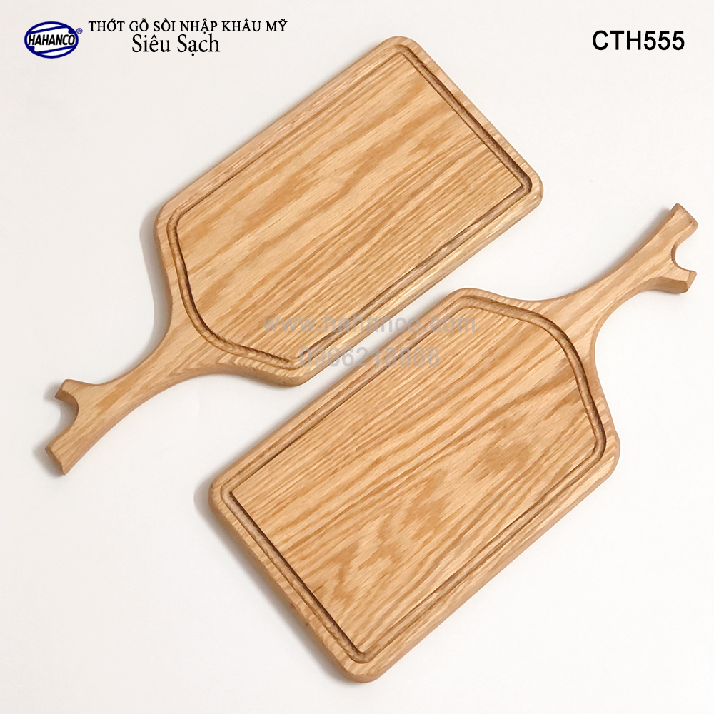 Thớt gỗ Sồi Mỹ (OAK) kiểu dáng sừng hươu có rãnh bao quanh tiện dụng (CTH555) hàng Xuất Khẩu Châu Âu - khay bánh mì/trái cây/ bít tết/ pizza/ phụ kiện chụp ảnh, bày món ăn trong nhà hàng - Sang trọng trên bàn ăn - HAHANCO