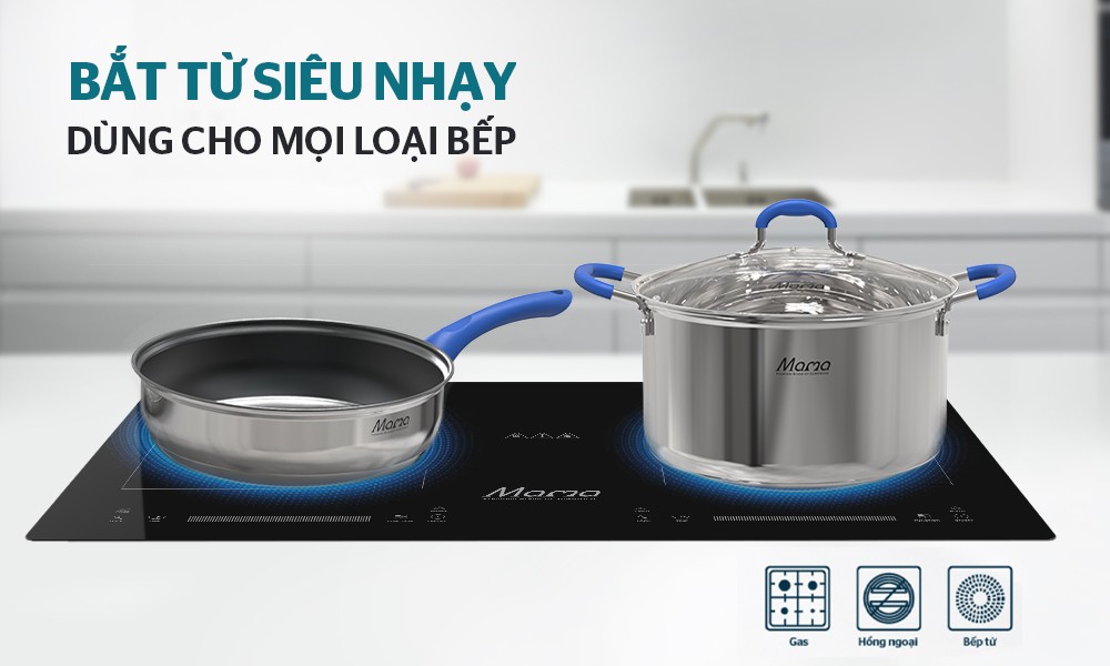 Bộ nồi chảo inox 5 đáy Sunhouse SHG509 - Hàng Chính Hãng