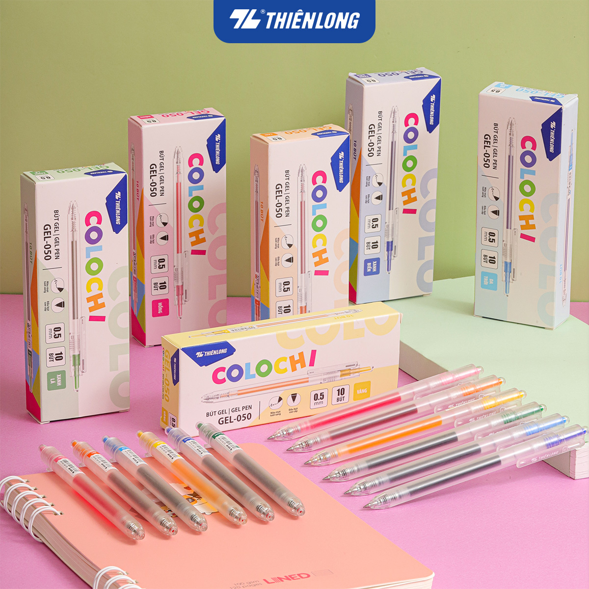 Combo 5/10/20 Bút gel Colochi Thiên Long Gel-050