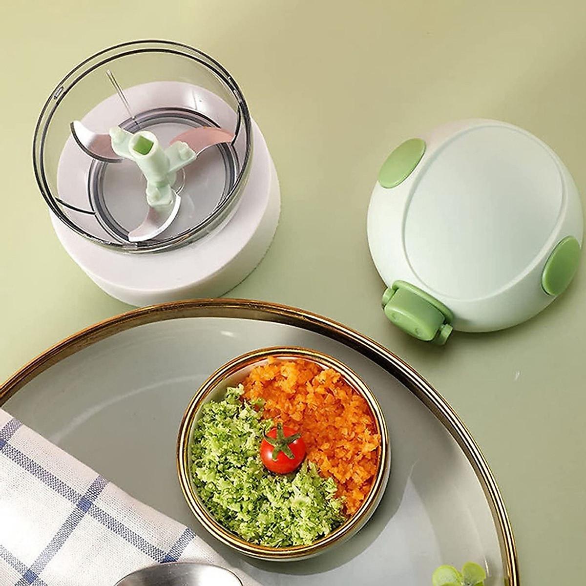 Máy Xay Mini Đa Năng 3 Lưỡi Dao Hình Con Heo - Máy Xay Tỏi Ớt Đa Năng Tiện Lợi Dây Rút Dung Tích 180ml