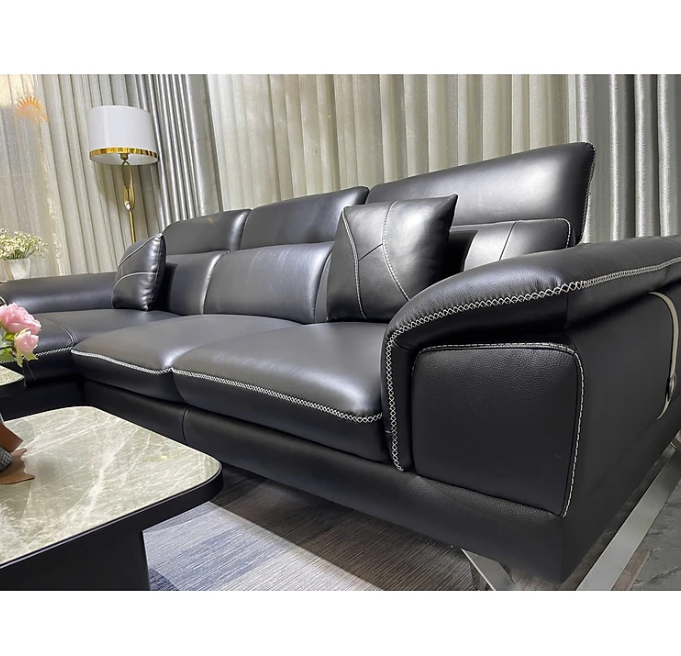 Sofa góc L da bò Italy Tundo SFLCT28 dài 2m9 x 1m8 - hàng cao cấp chuẩn da bò nhập khẩu Ý