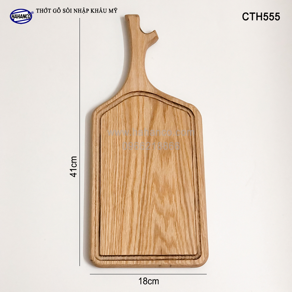Thớt gỗ Sồi Mỹ (OAK) kiểu dáng sừng hươu có rãnh bao quanh tiện dụng (CTH555) hàng Xuất Khẩu Châu Âu - khay bánh mì/trái cây/ bít tết/ pizza/ phụ kiện chụp ảnh, bày món ăn trong nhà hàng - Sang trọng trên bàn ăn - HAHANCO