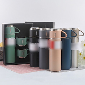 Bình nước giữ nhiệt lõi inox cao cấp , tặng kèm 2 cốc sang trọng lịch sự có thể làm quà tặng 