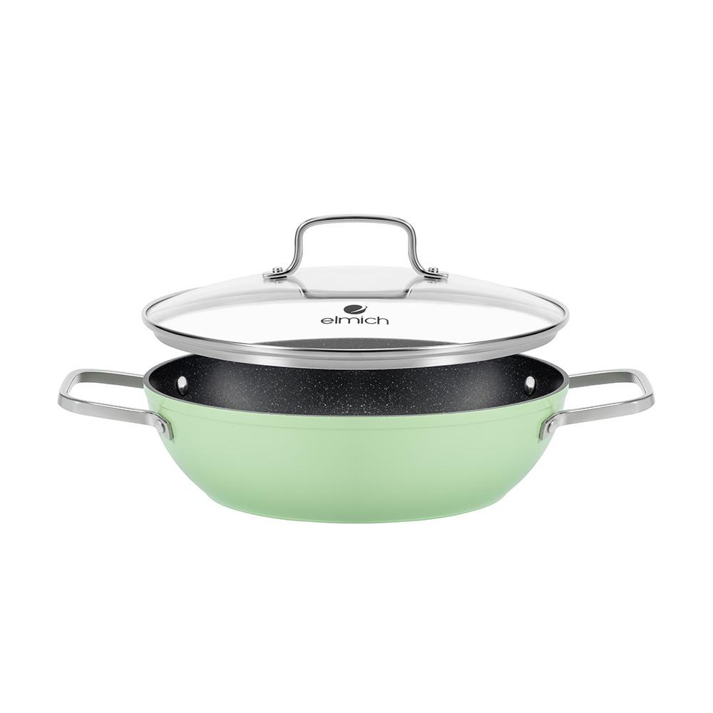 Nồi lẩu chống dính vân đá Elmich El-5553GY28 size 28cm - Hàng chính hãng
