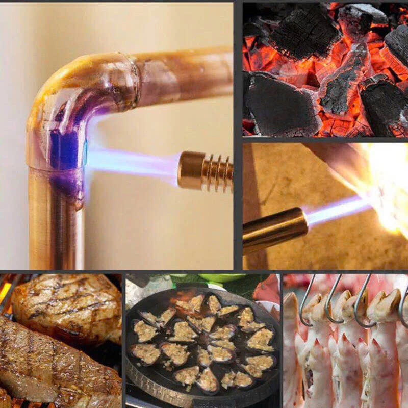Đèn Khò Gas Mini Lõi Đồng – Ngọn Lửa Xanh Chuẩn, Công Suất Mạnh, Dễ Dùng
