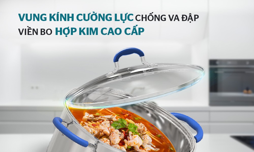Bộ nồi chảo inox 5 đáy Sunhouse SHG509 - Hàng Chính Hãng