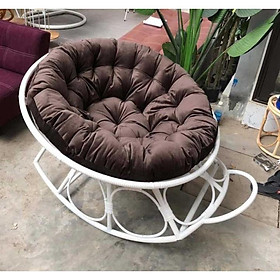 Hàng Cao Cấp Ghế lười bập bênh nệm tròn thư giãn, đọc sách Papasan khung sắt mây nhựa  - Giá Tại Xưởng