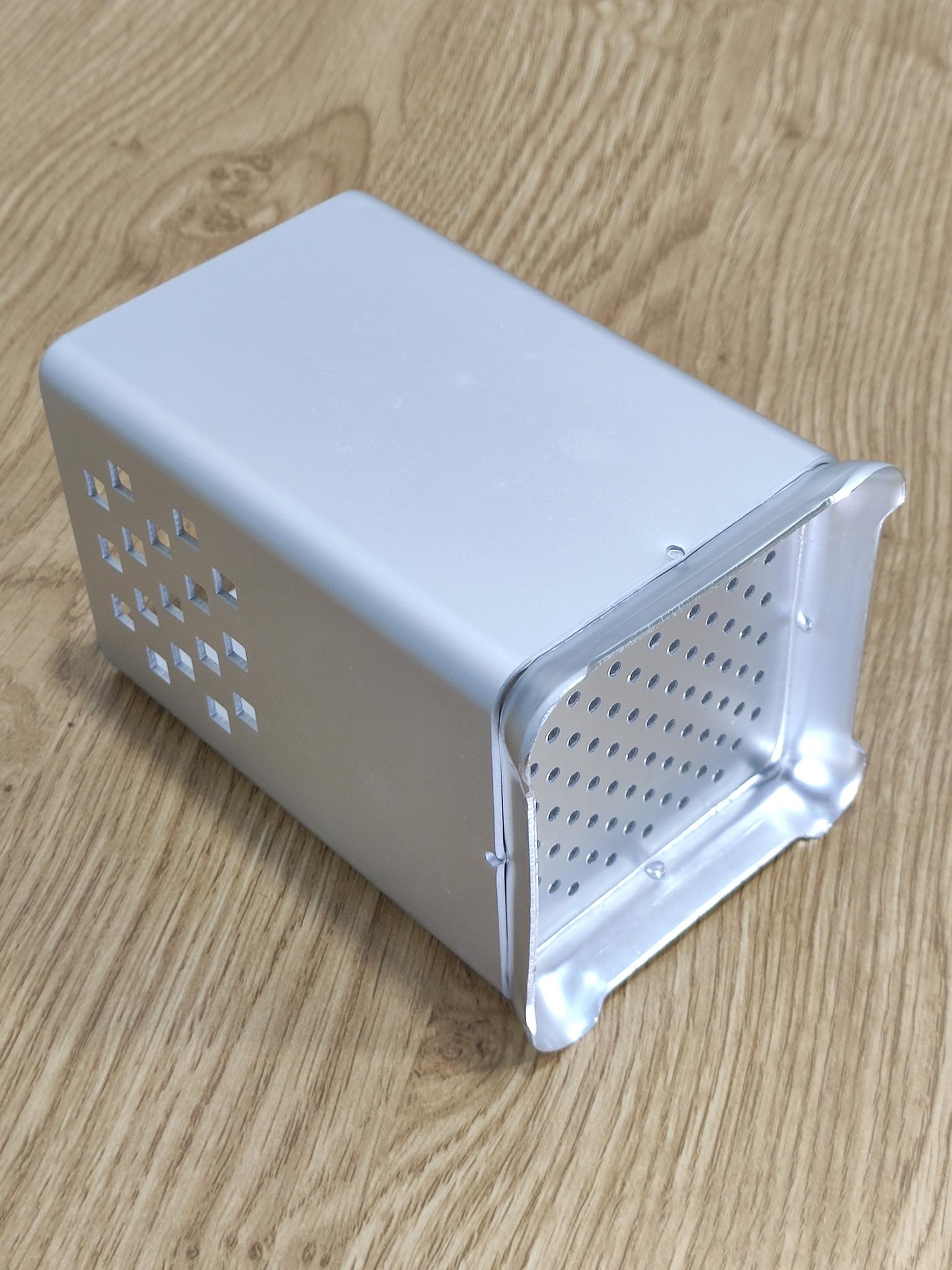 Ống cắm đũa vuông đơn inox304 tặng kèm chổi quét bụi hít nam châm mini tiện lợi