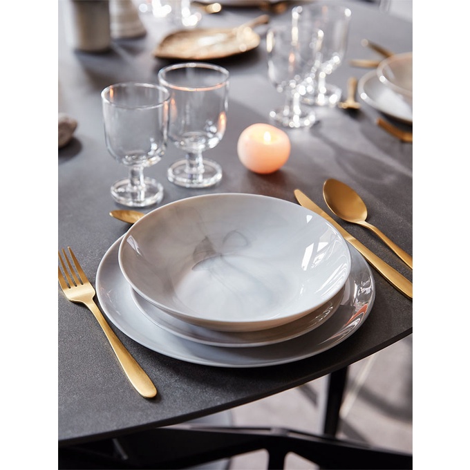 Đĩa thủy tinh Luminarc Diwali Granit Marble 25cm đựng thức ăn, kháng vỡ, cường lực - 1 cái - P9908