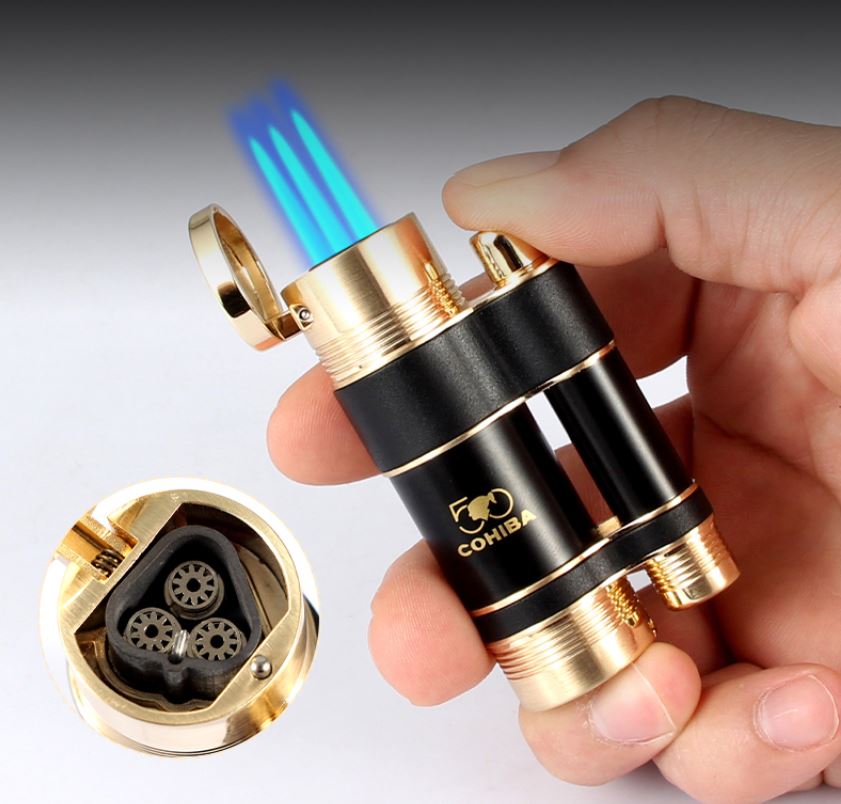 Vỏ Hột Quẹt Bật Lửa Khò 3 Tia Kiêm Đục COB127 Đẹp Độc Lạ Lửa Khò Mạnh Mẽ - Dùng Gas Cao Cấp