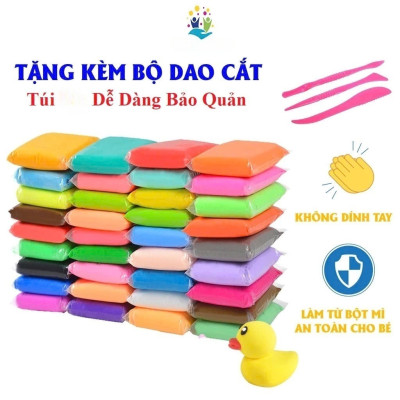 Đất Nặn 24 Màu Nhiều Chất Liệu An Toàn Cho Bé Có Kèm Bộ Dụng Cụ Cắt Học Tập Sáp Nặn Bột Nặn Sản Phẩm Đất Sét Tự Khô Siêu Nhẹ