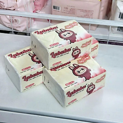 Phụ kiện nhà bếp -Combo 10 bịch giấy ăn Labubu 300 tờ - 4 lớp  / 1 gói siêu mềm mại siêu dai tiết kiệm và an toàn