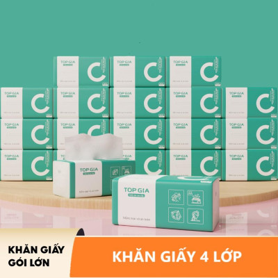 giấy treo tường TopGia giagia, đa sắc,3 màu,sắc việt,chữ C Khăn giấy cao cấp 4 lớp làm từ bột gỗ nguyên chất