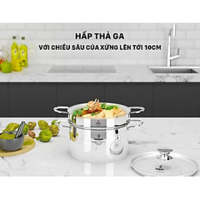 Xửng hấp Inox 304 thông minh Kalpen SSK-20, SSK-24, SSK-28. Hàng nhập khẩu chính hãng