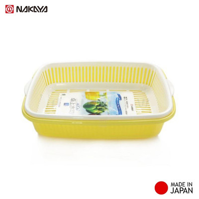 Bộ khay đựng rau củ 2 lớp Nakaya - Nội địa Nhật Bản (Giao màu ngẫu nhiên)