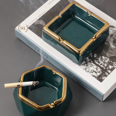 GẠT TÀN BẰNG SỨ CAO CẤP SANG TRỌNG HÌNH LỤC LĂNG - VD84