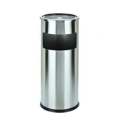 Thùng rác inox tròn, thùng rác inox gạt tàn tròn  A - 035