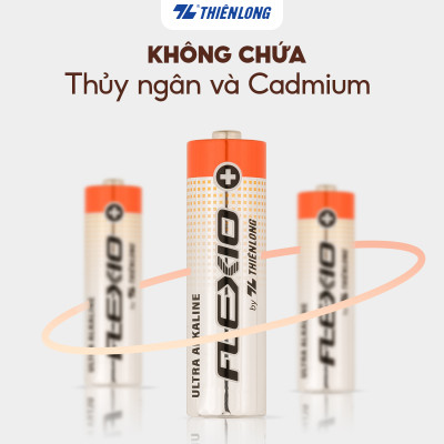 Vỉ 4 Pin Alkaline AA Thiên Long Flexio