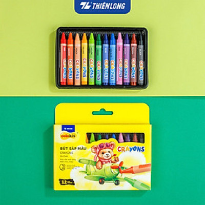 Bút sáp 12/18 màu Thiên Long Colokit - Màu sắc tươi sáng Phủ đều màu Bền màu CR-C048 ; CR-C049