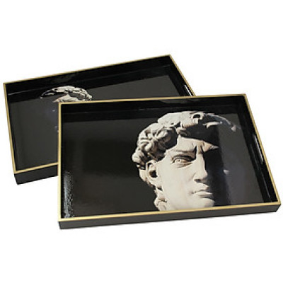 Khay gỗ chân dung tượng David nhập khẩu chính hãng KERSTEN Hà Lan 47x31.5x4cm XET-5820S