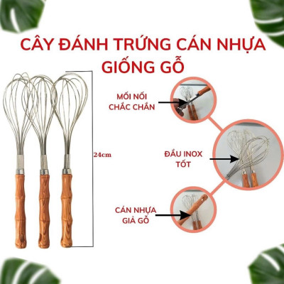 DỤNG CỤ ĐÁNH TRỨNG ĐÁNH BỘT THỦ CÔNG CÓ TAY CẦM GIẢ TRE - HENRYSA