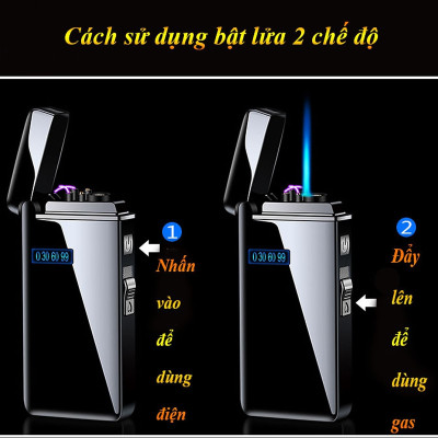 Bật lửa điện 2 chế độ vừa điện plasma vừa khò gas độc lạ