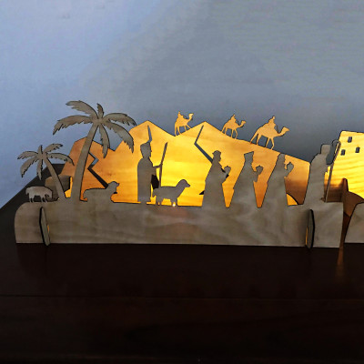 Bộ khung trang trí gỗ Giáng sinh Noel - Đêm Chúa Giáng Sinh