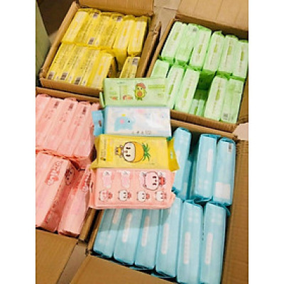 Set 8 Gói/ 64 tờ] Khăn giấy ướt mini bỏ túi tiện lợi, khăn ướt tiện dụng ( lấy màu gì nhắn tin cho shop)