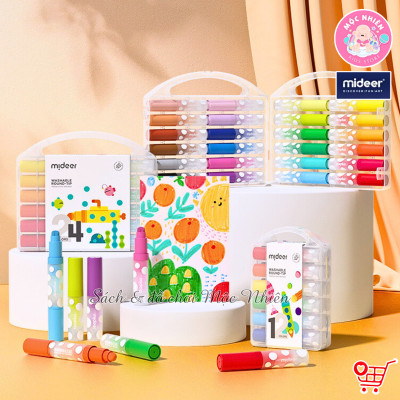 Bút Lông Màu Nước Round-tip Washable Marker, Bút Chấm Màu Đồ Dùng Học Tập Cho Bé - Mideer