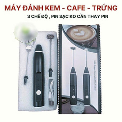  Dụng cụ đánh bọt cà phê cầm tay mini - Dụng cụ đánh bọt trứng với 3 chế độ nhanh chóng chỉ trong vài giây.