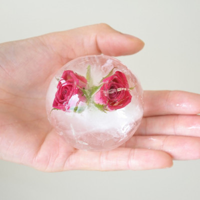 Combo khay làm đá Yukipon viên tròn + set 150 chiếc ống hút Flexible Straw φ5x180mm - nội địa Nhật Bản