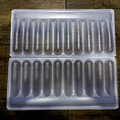 Combo 10 cái khay nhựa PS loại 10 con bảo quản và giữ dáng tôm tẩm bột/chiên