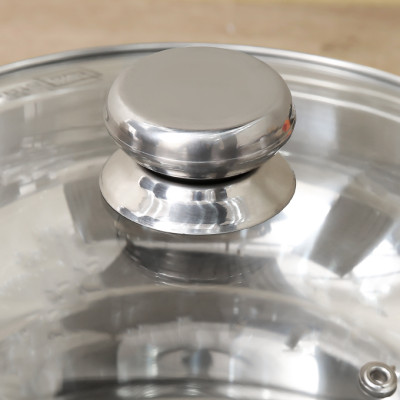 Nồi lẩu xửng hấp inox cao cấp Fivestar 3 đáy từ nắp kính ( tặng 2 vá canh ) - hàng chính hãng