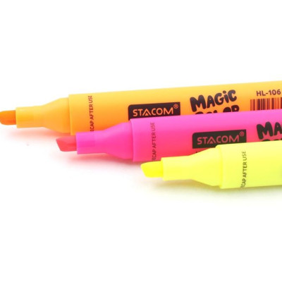 Vỉ 3 Bút Dạ Quang Stacom VHL106 - Mẫu 1