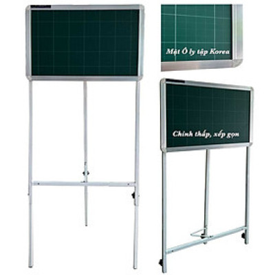 Bảng Flipchart 3 chân viết phấn từ Hàn Quốc 40x60cm in ô ly tập Bavico