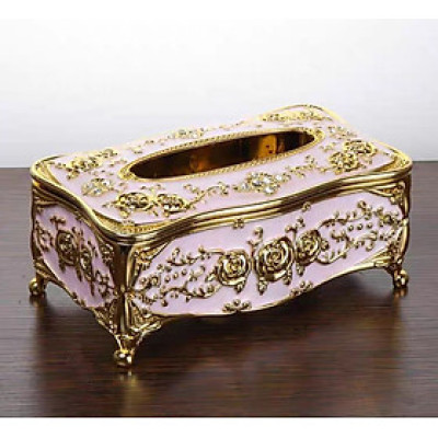 HỘP ĐỰNG GIẤY ĂN MẠ VÀNG KIỂU DÁNG MÀU SẮC HOA VĂN PHONG CÁCH CHÂU ÂU SANG TRỌNG