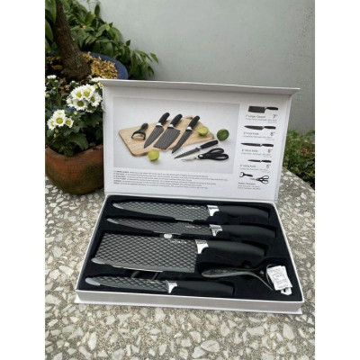 Bộ Dao Nhà Bếp 6 Món Cao Cấp Màu Đen CKK103S6 (cam kết hàng chính hãng, y hình)